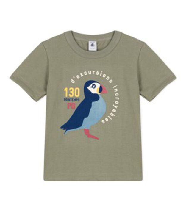 Boys' Short-Sleeved Cotton T-Shirt green