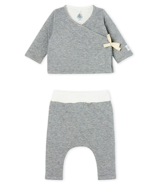 Babies' Tube Knit Clothing - 2-piece set grey