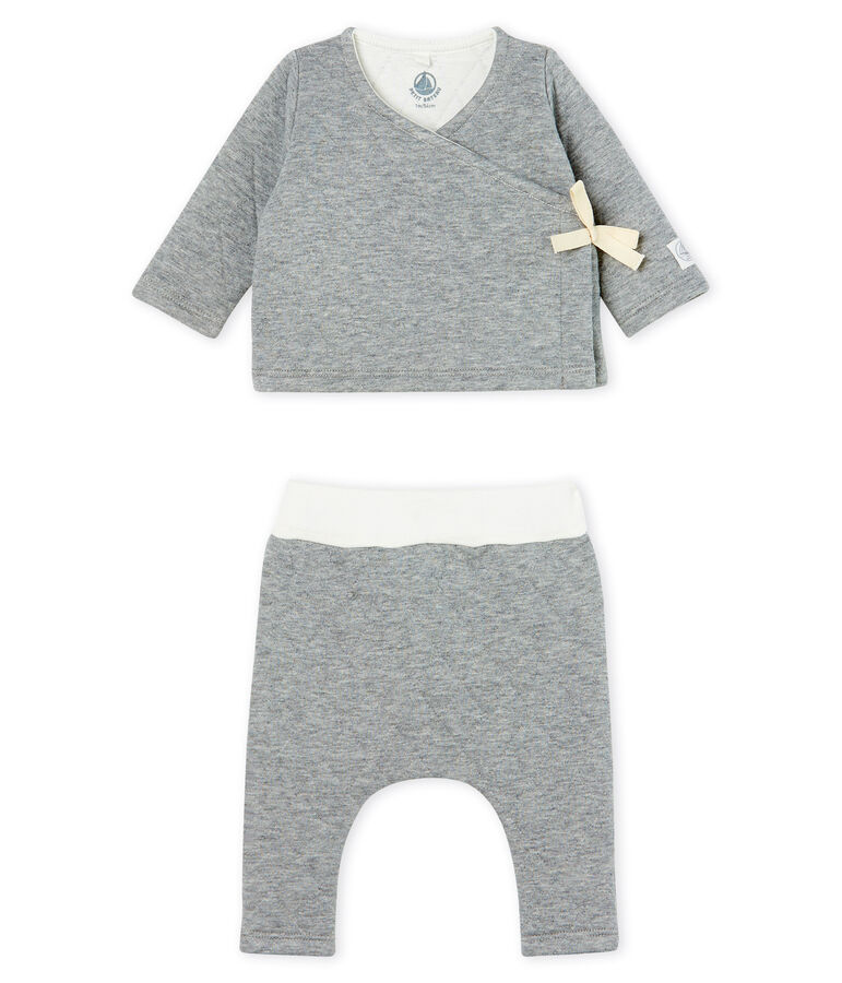 Babies' Tube Knit Clothing - 2-piece set grey