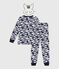 Children's zebra print cotton fancy dress pyjamas MILK blue/SOIR