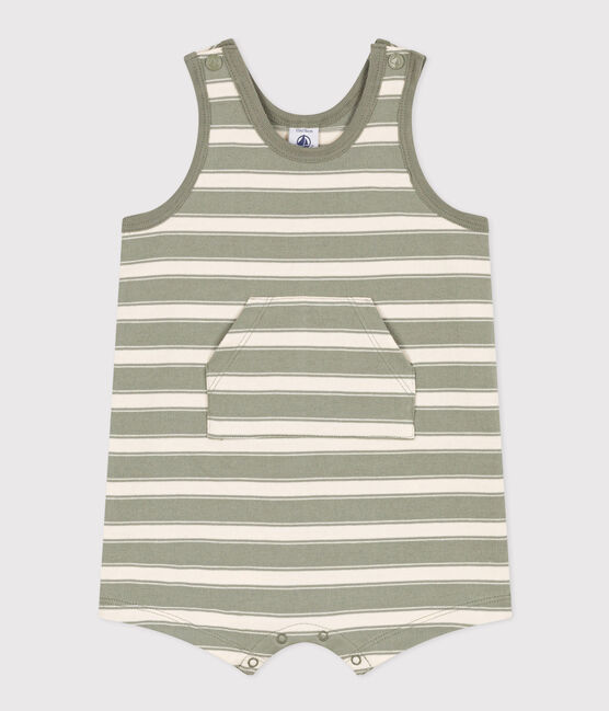 Babies' Sleeveless Thick Striped Jersey Playsuit MARECAGE /AVALANCHE