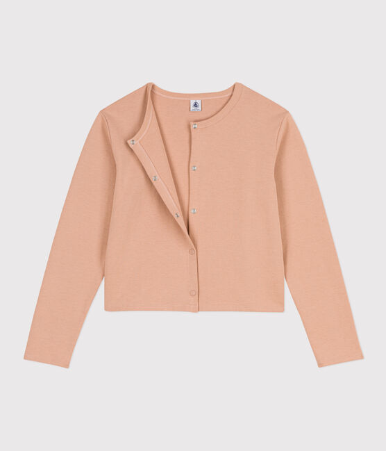 Women's Thick Cotton Poppered Cardigan VINTAGE beige