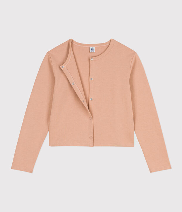 Women's Thick Cotton Poppered Cardigan beige