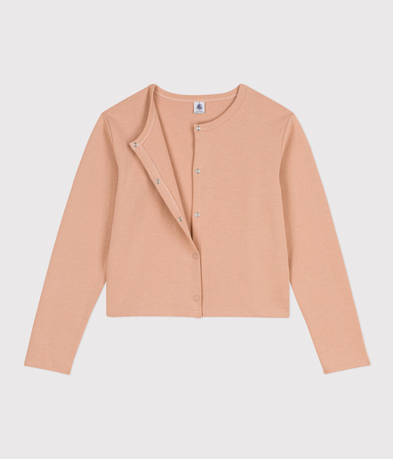 Women's Thick Cotton Poppered Cardigan beige