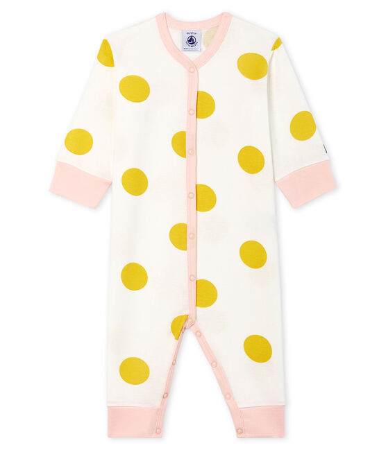 Baby Girls' Footless Ribbed Sleepsuit MARSHMALLOW+BLE white
