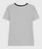 Women's Iconic Striped Cotton V-neck T-Shirt MARSHMALLOW white/SMOKING blue