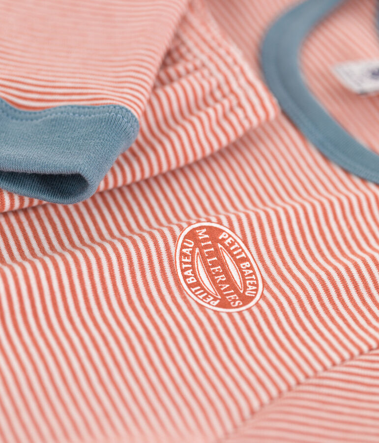 Children's Unisex Pinstriped Cotton Pyjamas pink/white