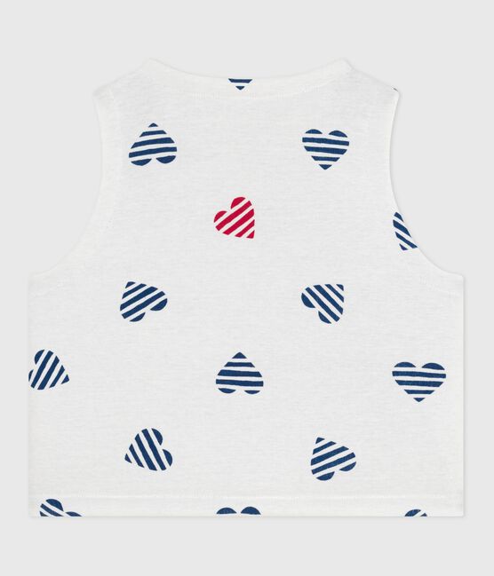 Babies' sleeveless reversible printed cotton cardigan MARSHMALLOW red/SPI