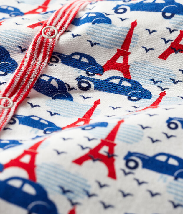 Babies' Ribbed Sleepsuit white/multicolor