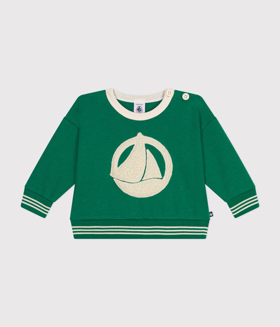 Babies' fleece sweatshirt JARDIN green