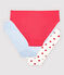 Girls' Red Heart Pattern Organic Cotton and Elastane Knickers - 3-Pack variante 1