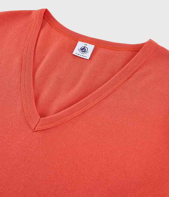 Women's Iconic V-Neck Cotton T-Shirt OURSIN orange