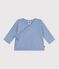Babies' wool and cotton knit wrapover top POLAIRE