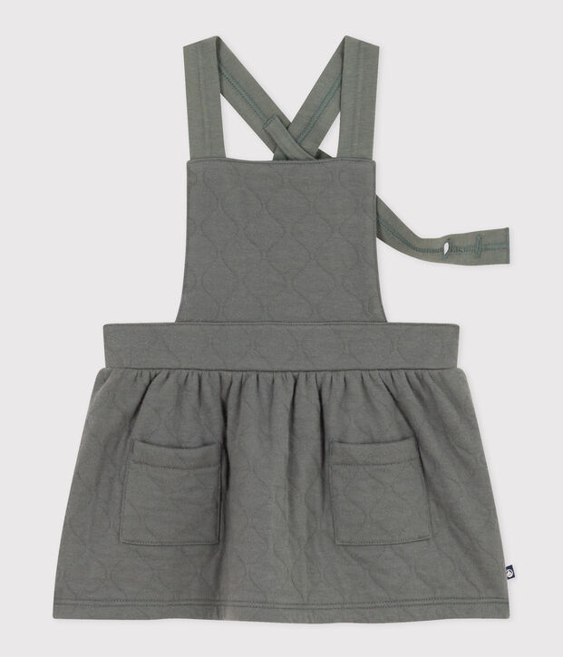 Babies' Sleeveless Quilted Tube Knit Dress green