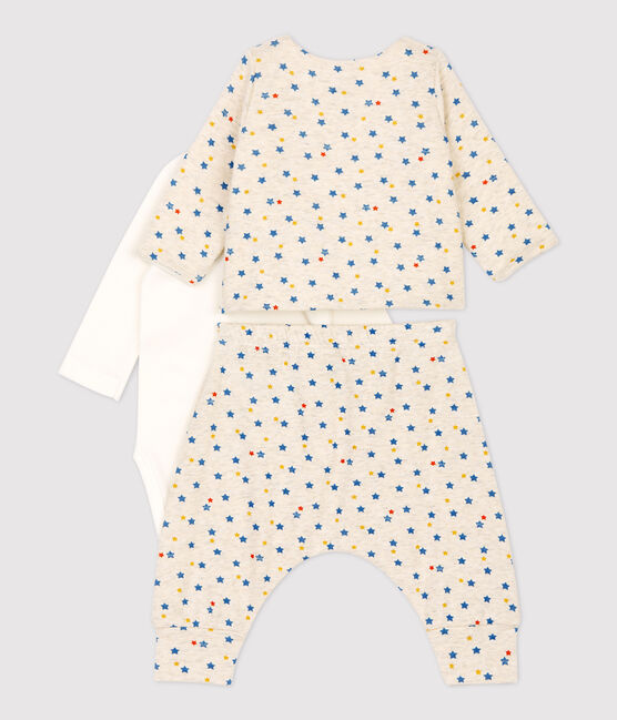 Baby Girls' Multicoloured Star Patterned Wool and Organic Cotton Clothing - 3-Pack MONTELIMAR beige/MULTICO white