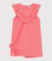 Children's short-sleeved heart-patterned cotton dress pink