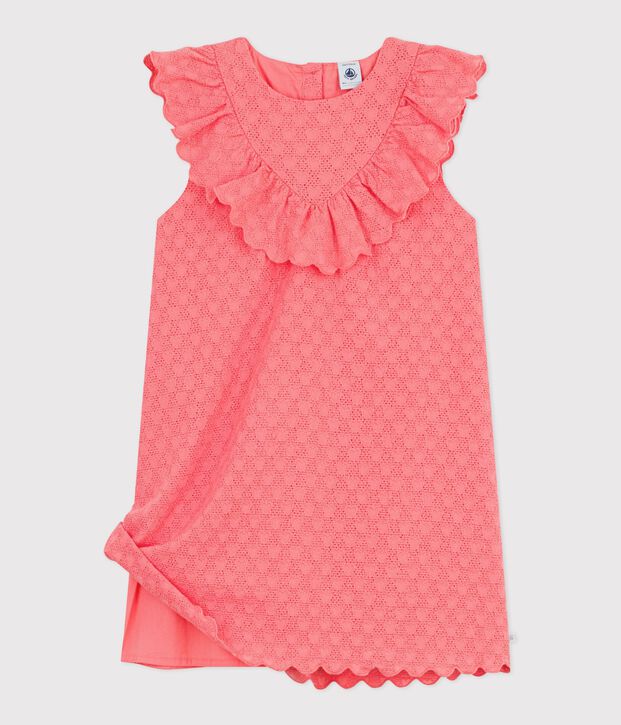 Children's short-sleeved heart-patterned cotton dress FLAMAND