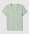 Women's Straight Fit Organic Cotton V-Neck T-Shirt HERBIER green