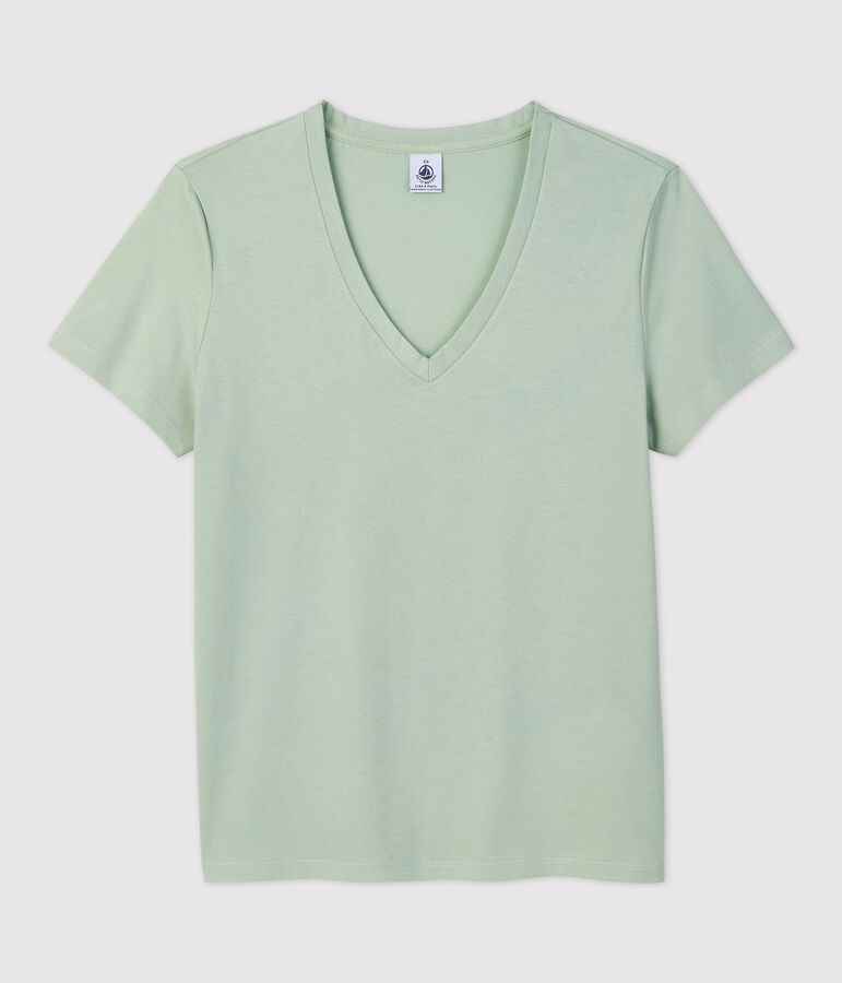 Women's Straight Fit Organic Cotton V-Neck T-Shirt green