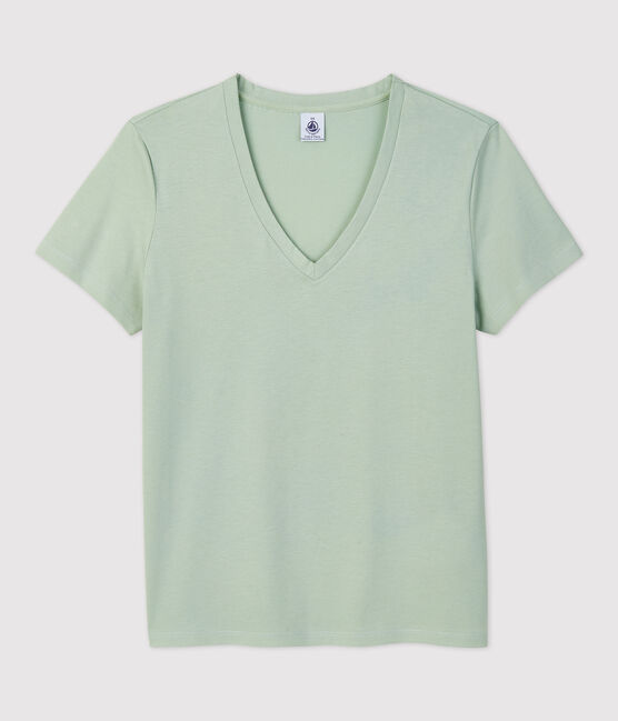 Women's Straight Fit Organic Cotton V-Neck T-Shirt HERBIER green