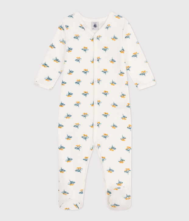 Babies' Floral Fleece Pyjamas white/multicolor