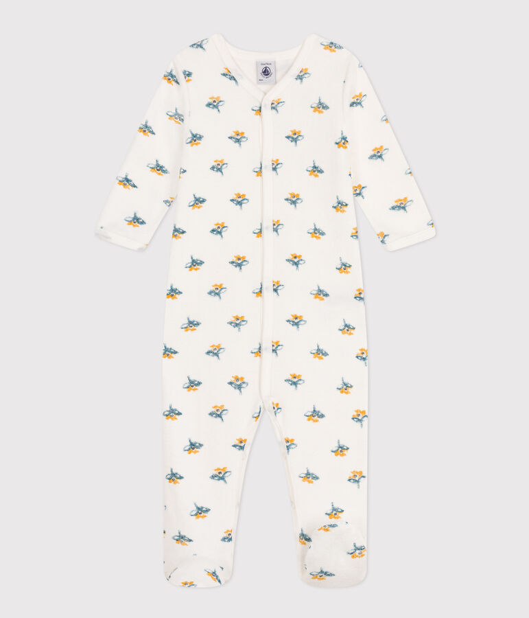 Babies' Floral Fleece Pyjamas white/multicolor