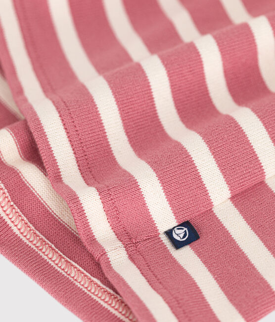 Babies' Long-Sleeved Thick Jersey Dress ROSEWOOD pink/AVALANCHE