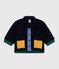 Babies' plain padded sherpa coat with a hood blue/multicolor