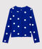 Women's Printed Linen and Cotton Blend Cardigan SURF blue/MARSHMALLOW white