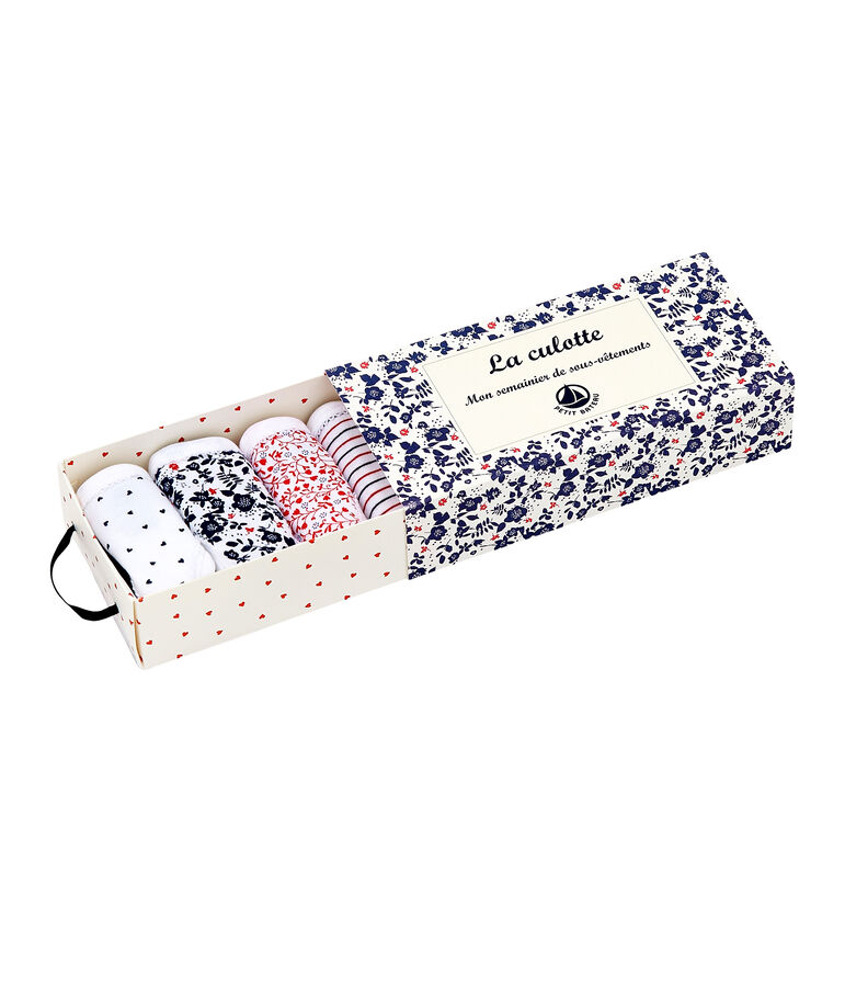 Set of 5 girls' panties white