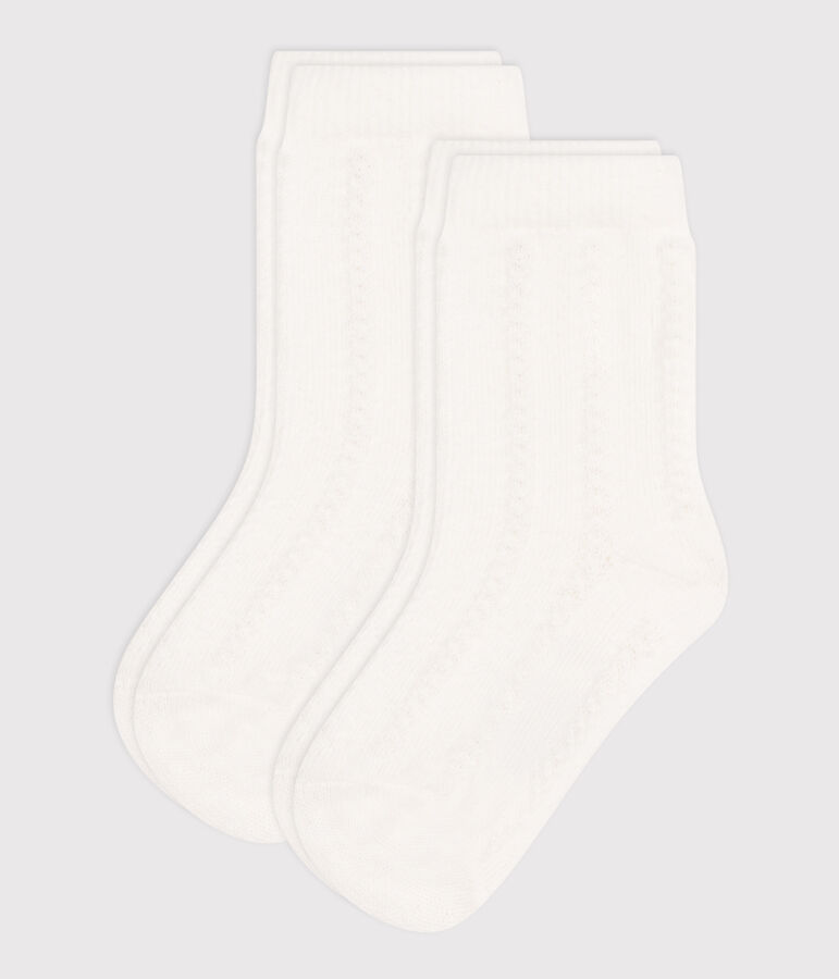 Babies' Plain Cotton Jersey Socks - 2-Pack multicolor