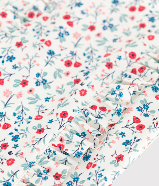 Children's one-piece floral swimsuit MARSHMALLOW white/MULTICO white