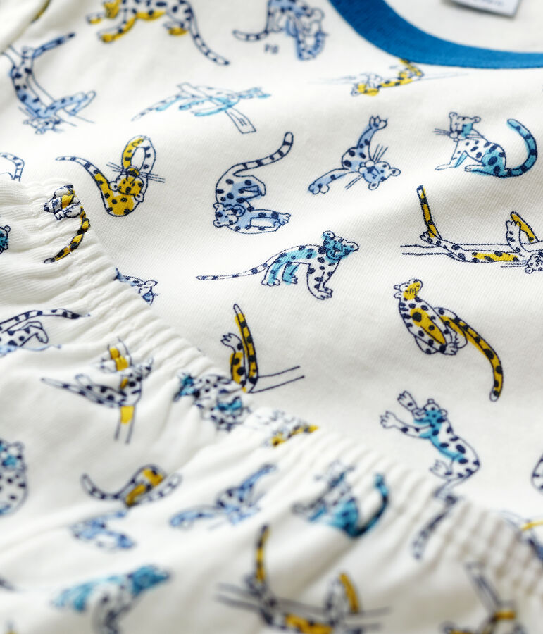 Boys' Panther Organic Cotton Knit Pyjamas white/multicolor