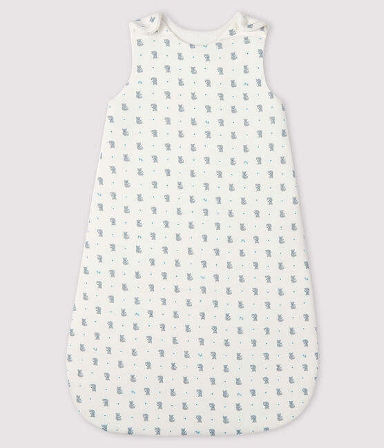 Babies' Organic Cotton Sleeping Bag MARSHMALLOW white/GRIS grey/MULTICO