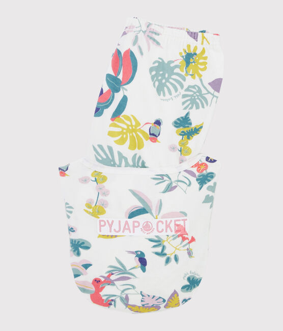 Girls' Jungle Print Tubular Knit Pyjamas MARSHMALLOW white/MULTICO white