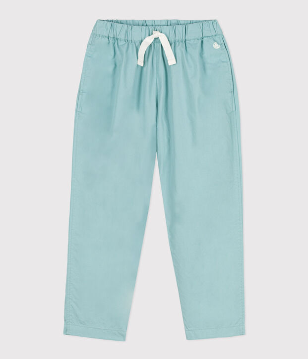 Boys' Wide-Leg Cotton Serge Trousers green