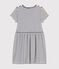 Girls' cotton Mr. Men and Little Miss dress MARSHMALLOW white/SMOKING blue