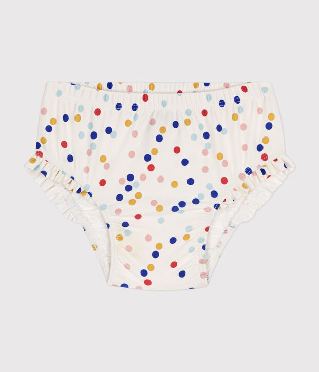 Babies' swim briefs white/multicolor
