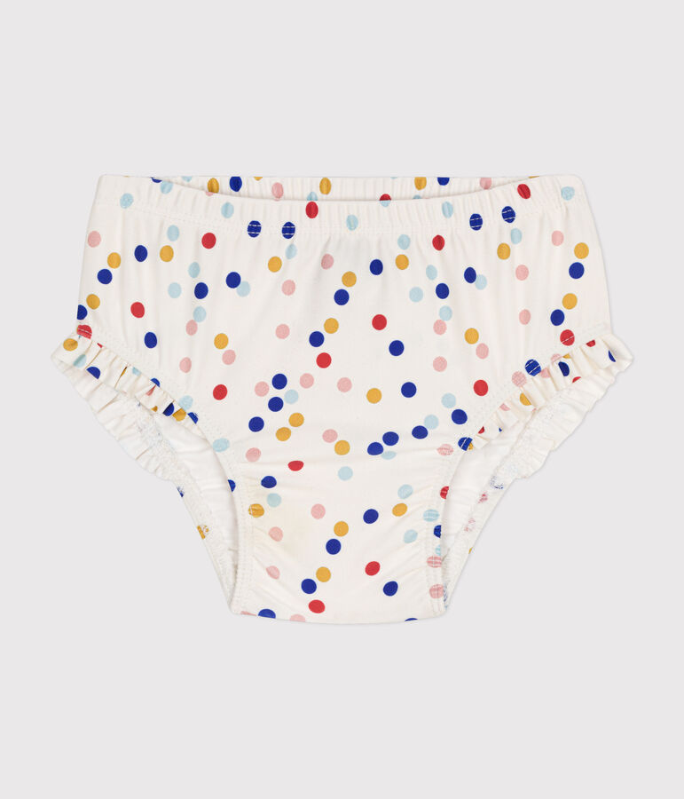 Babies' swim briefs white/multicolor