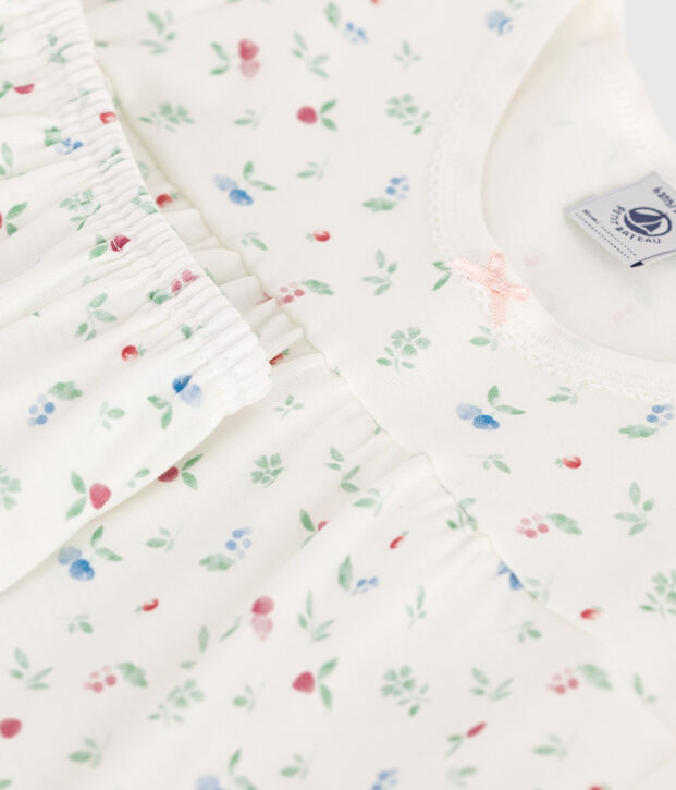 Children's short fruit pattern cotton pyjamas white/multicolor