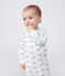 Babies' dinosaur pattern cotton pyjamas MARSHMALLOW white/MULTICO white