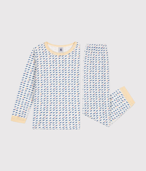 Children's velour dramas with a rocket print MARSHMALLOW white/MULTICO white