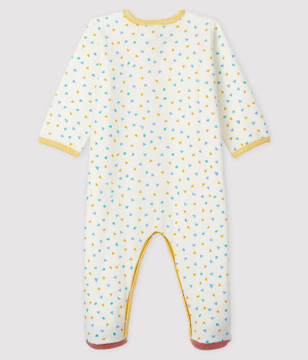 Babies' Confetti Print Velour Sleepsuit white/multicolor