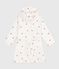 Children's cotton terry bathrobe with embroidered hearts MARSHMALLOW white/TERKUIT red