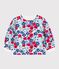 Children's floral print cotton sweatshirt MARSHMALLOW white/MULTICO white