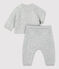 Babies' Organic Knitted Jacquard Clothing - 2-Piece Set BELUGA CHINE grey