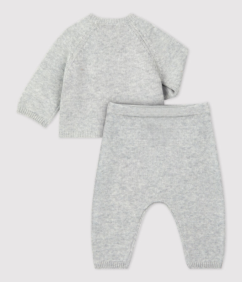 Babies' Organic Knitted Jacquard Clothing - 2-Piece Set BELUGA CHINE grey