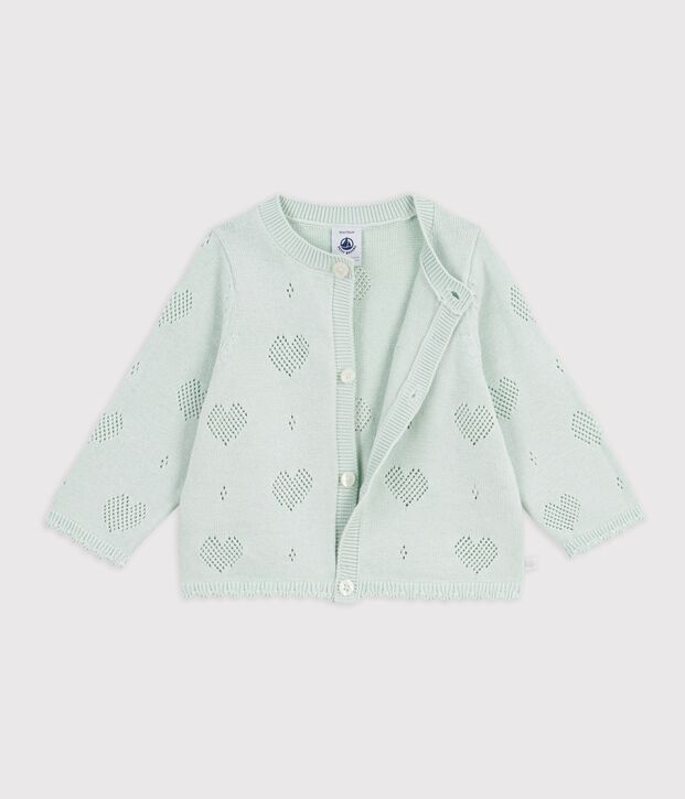 Babies' cotton cardigan with a heart pattern SPRAY