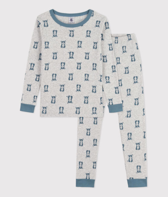 Dog Themed Cotton Snugfit Pyjamas POUSSIERE grey/ROVER