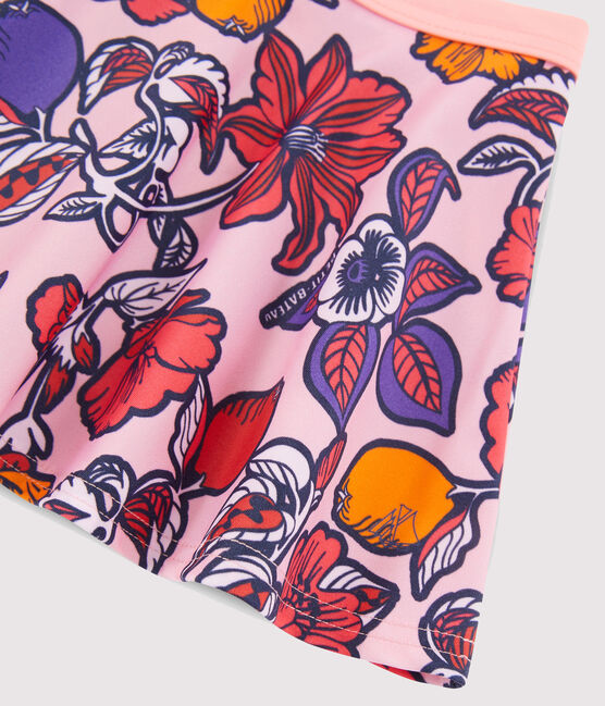 Girls' UPF 50+ Beach Skirt PATIENCE pink/MULTICO white